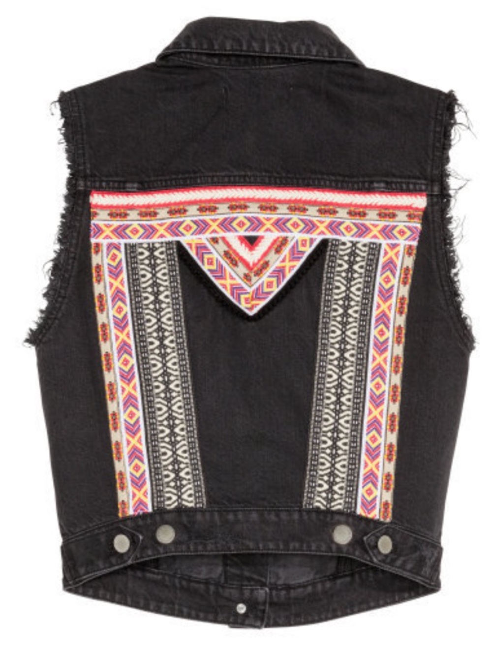 NEW H&M COACHELLA COLLECTION BLACK DENIM VEST SZ US 2